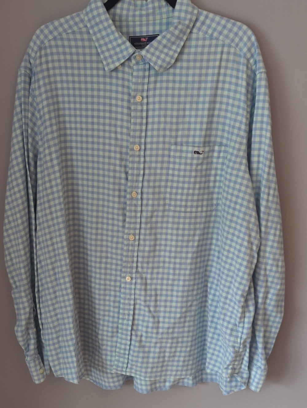 Vineyard Vines Classic Fit Tucker Light Blue Gingham Button-Down Shirt